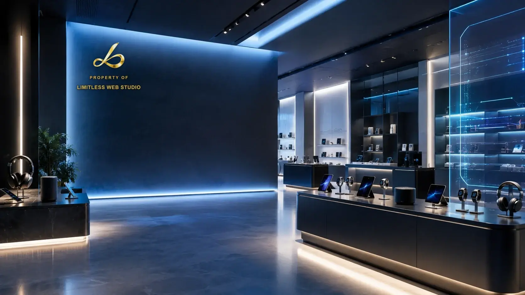 Electronics retail, example custom website concept