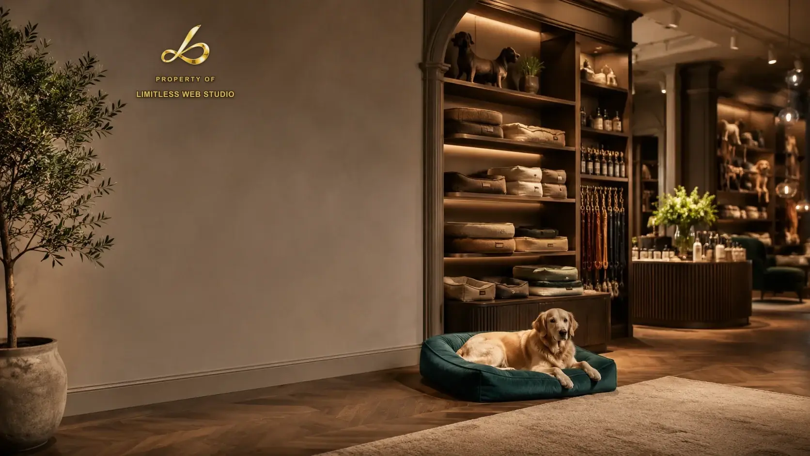 Pet boutique, example custom website concept