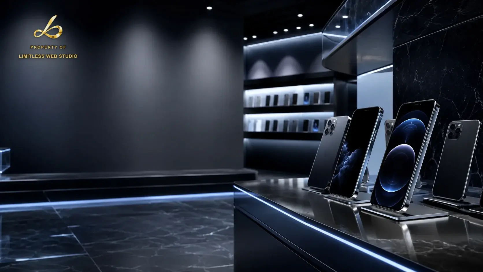 Mobile phone store, example custom website concept