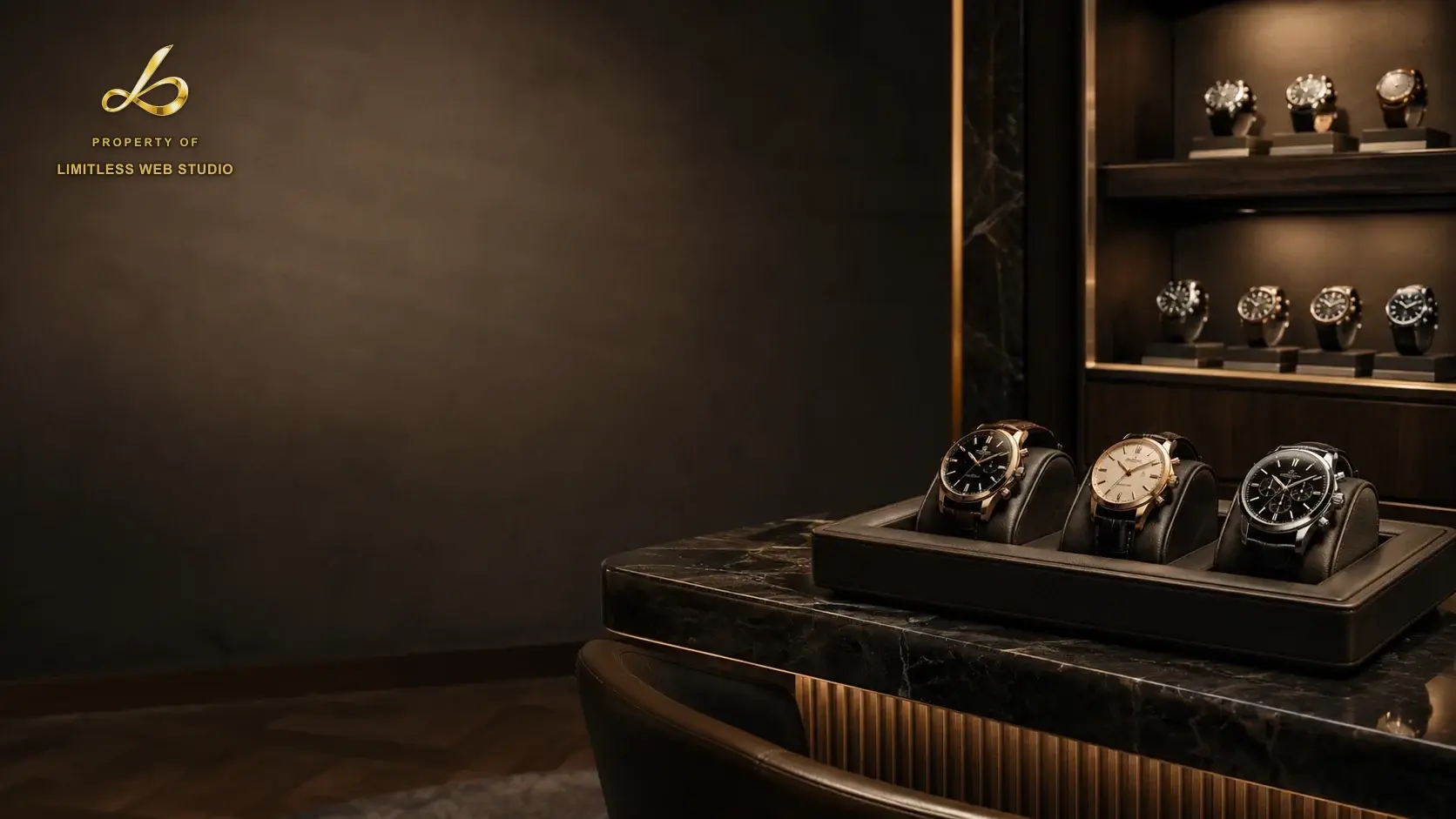 Luxury watch store, example custom website concept