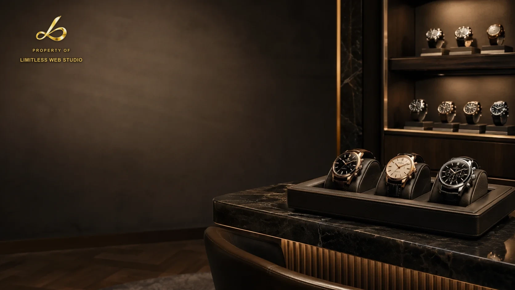 Luxury watch store, example custom website concept